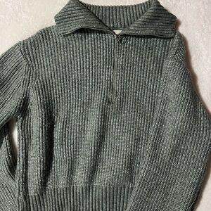 Jessica Simpson Ribbed Cowl Neck Sweater - Gray